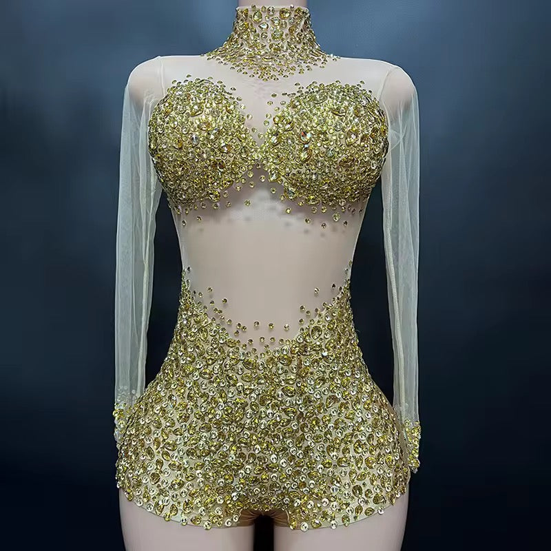 Fortune Rhinestone Playsuit