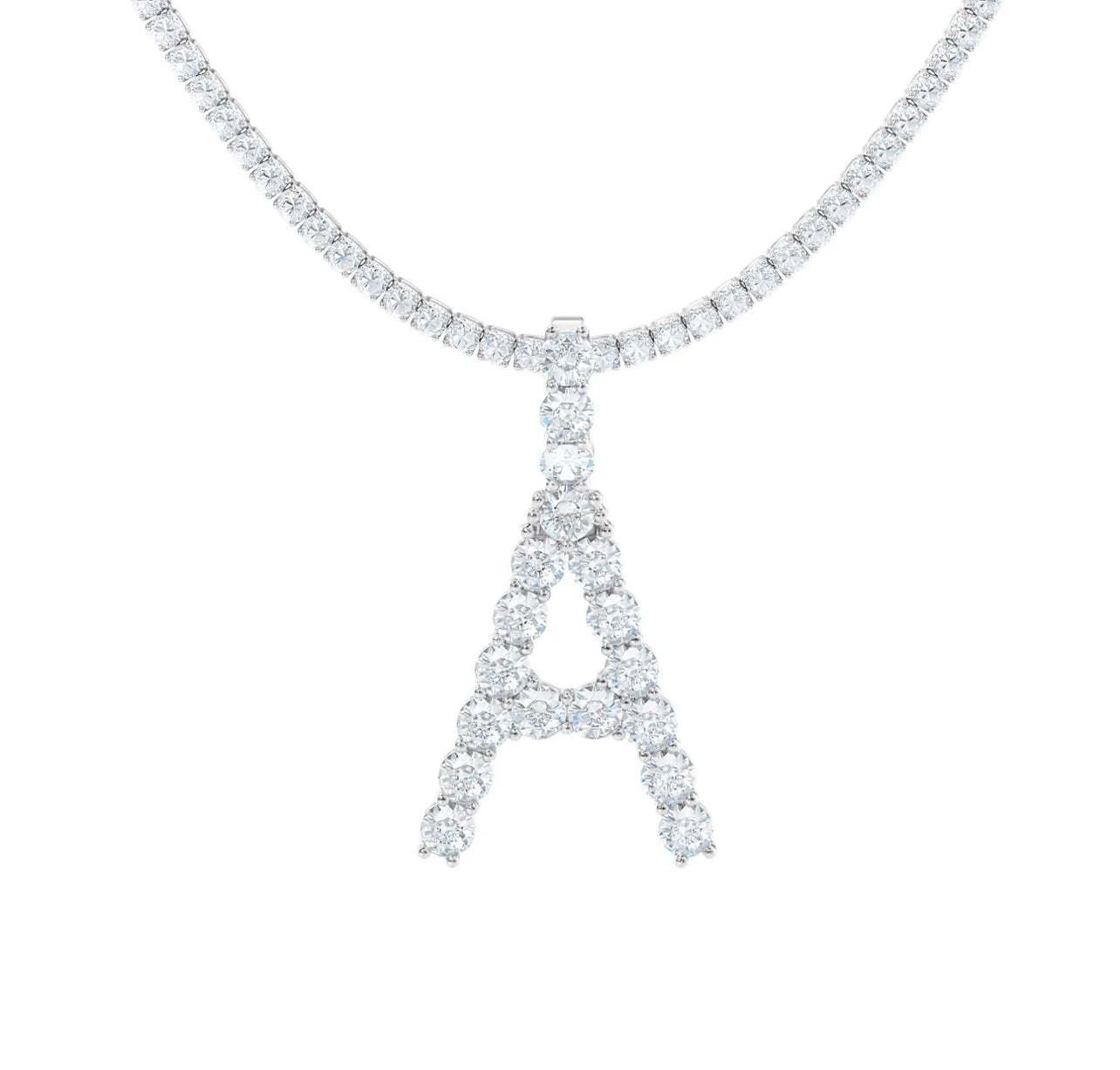 Icy Crystal Initial Necklace