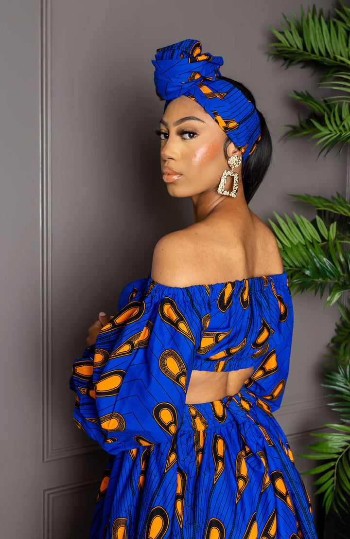BENA Ankara Skirt Set - Blue
