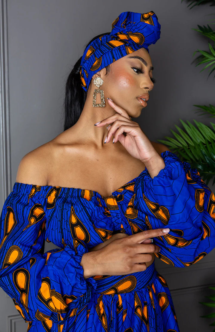 BENA Ankara Skirt Set - Blue