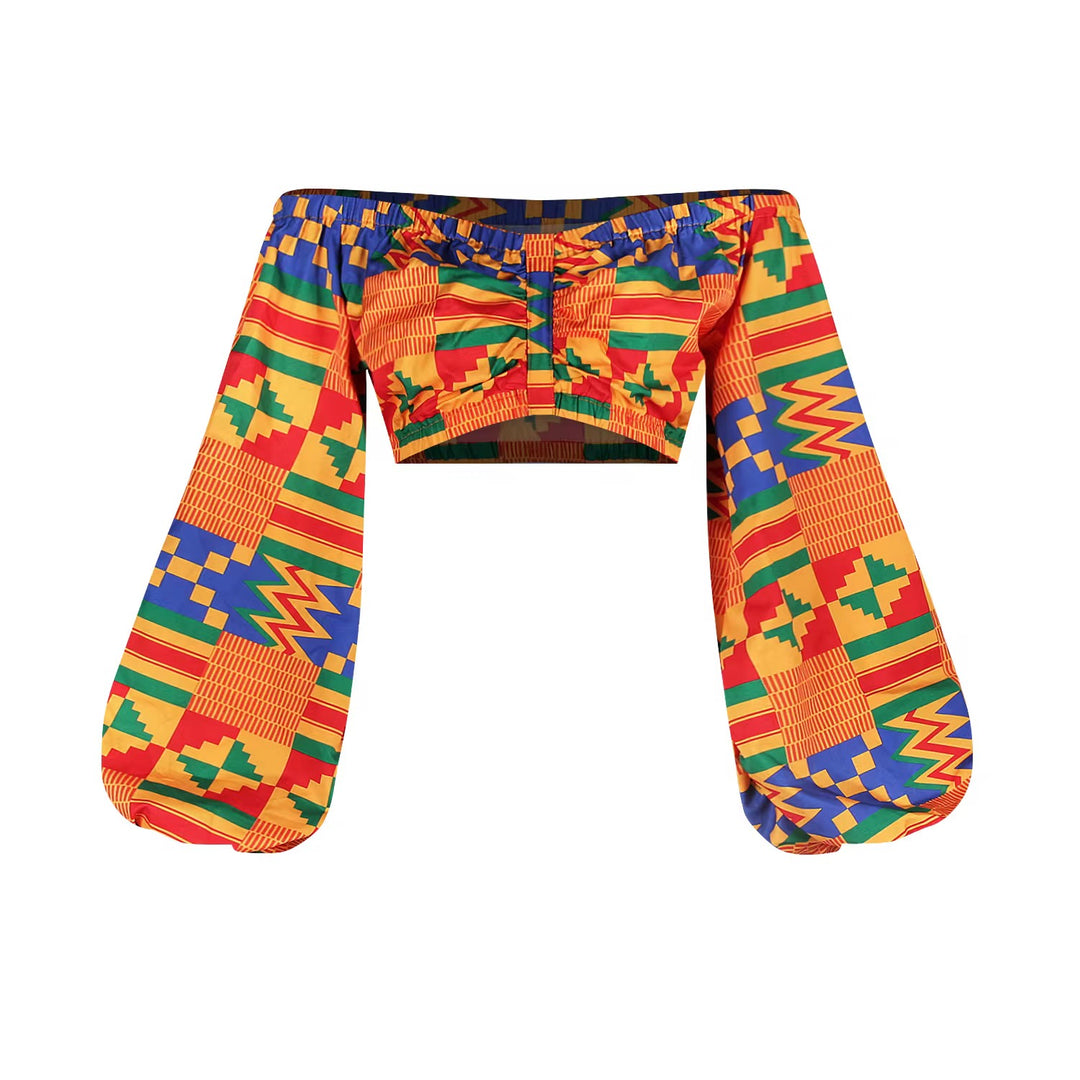 BENA African Polyester Print Skirt Set
