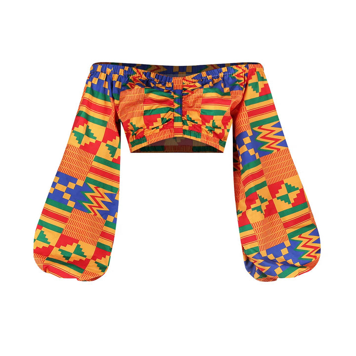BENA African Polyester Print Skirt Set