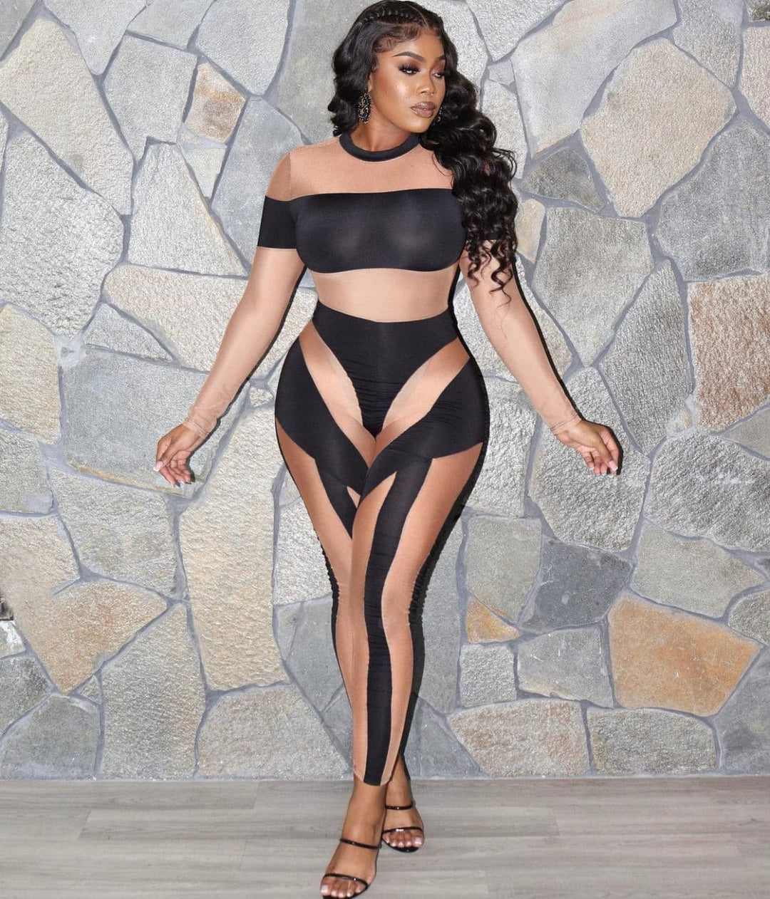 Ronaldo Mesh Jumpsuit -Black - DEEGODDESS CLOSET