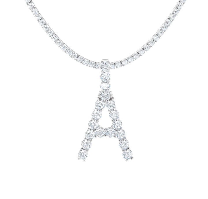 Icy Crystal Initial Necklace