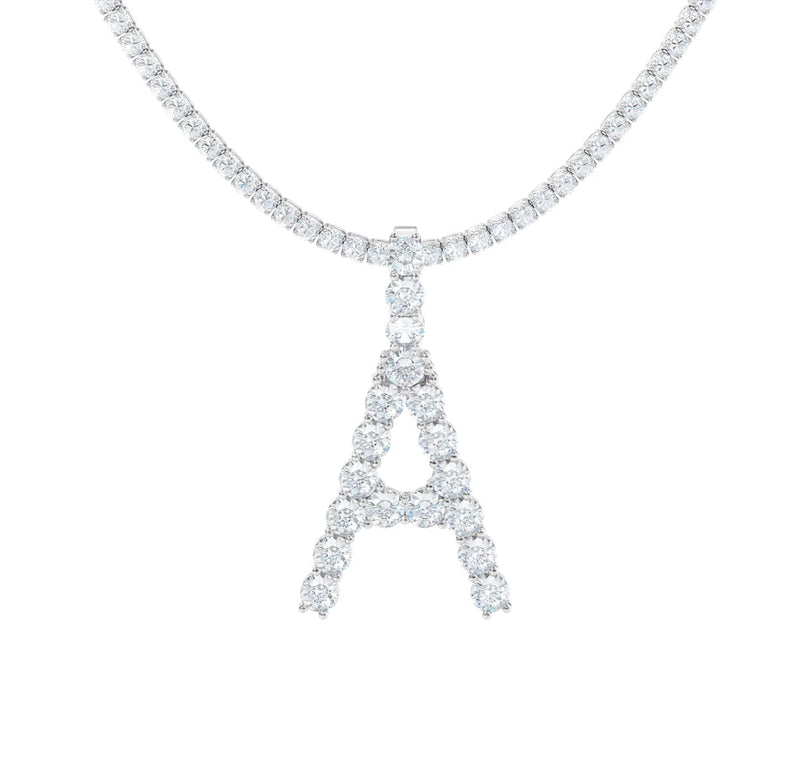 Icy Crystal Initial Necklace