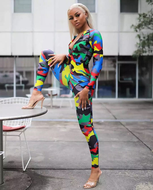 Olivia Camo Jumpsuit - DEEGODDESS CLOSET
