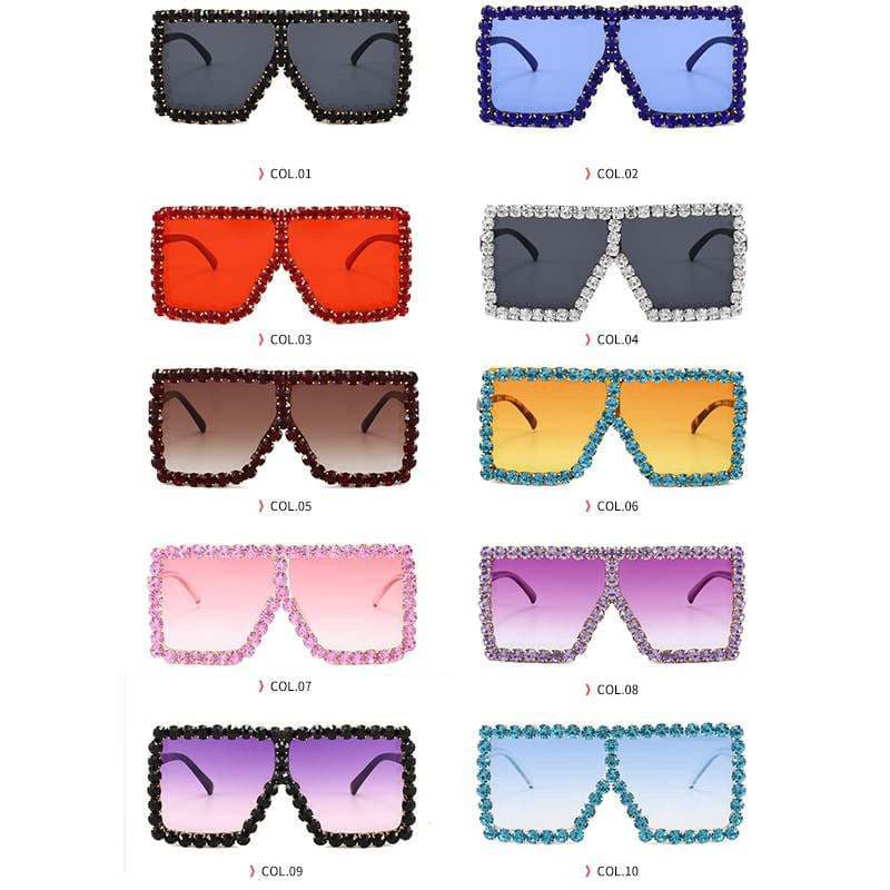 Icy Oversized Luxury Crystal Diamond Sunglasses - DEEGODDESS CLOSET