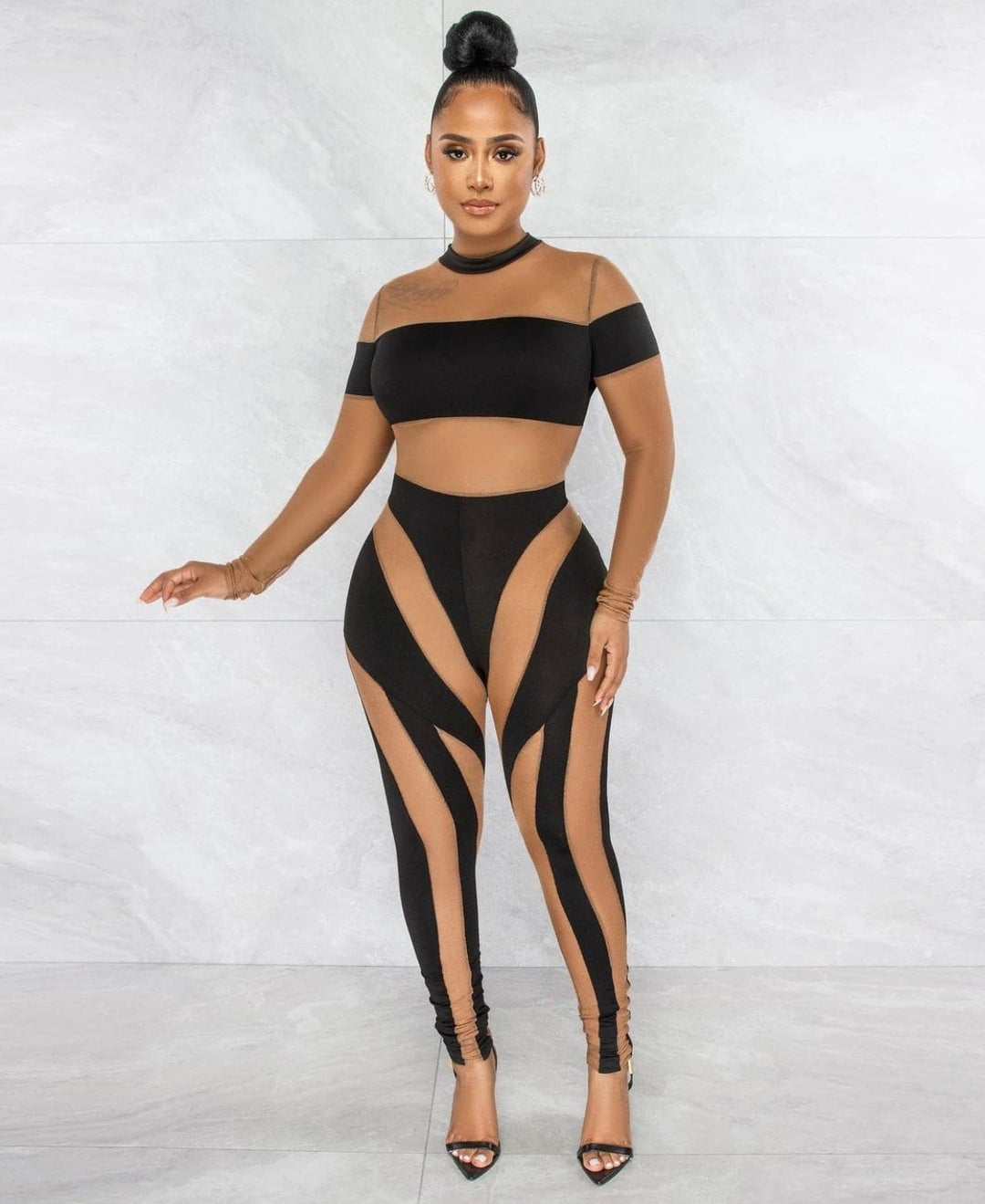 Ronaldo Mesh Jumpsuit -Black - DEEGODDESS CLOSET