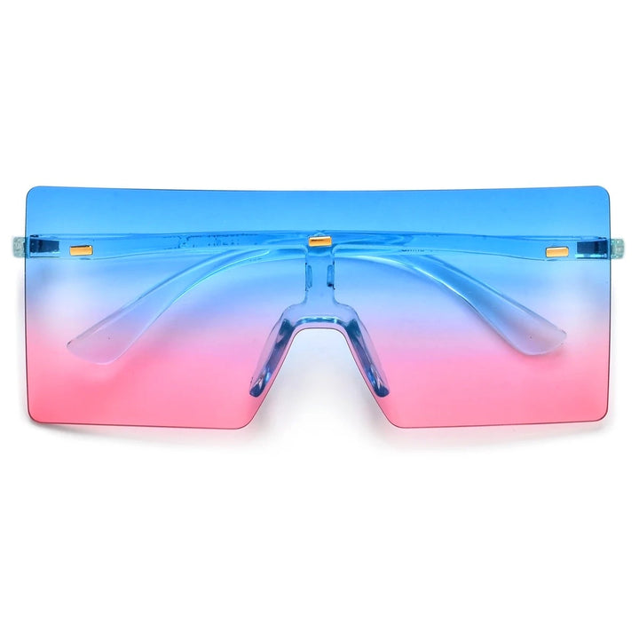 Show Em’ Flat Rimless Oversized Gradient Sunglasses - DEEGODDESS CLOSET