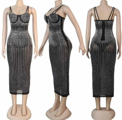 Stunner Midi Dress - Black - DEEGODDESS CLOSET