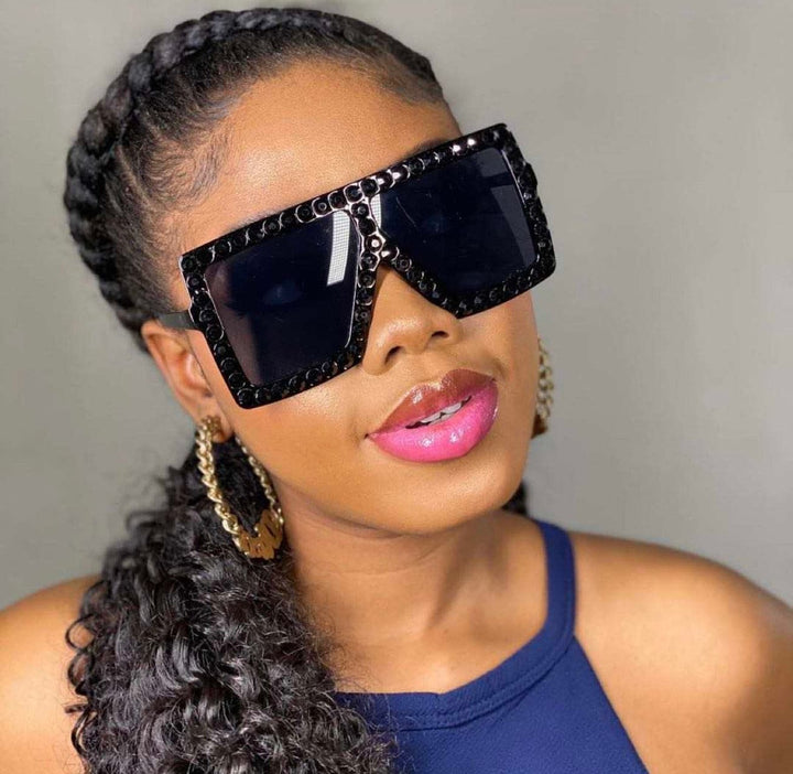 Icy Oversized Luxury Crystal Diamond Sunglasses - DEEGODDESS CLOSET