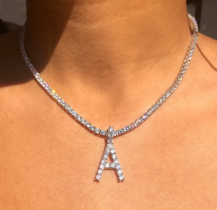 Icy Crystal Initial Necklace