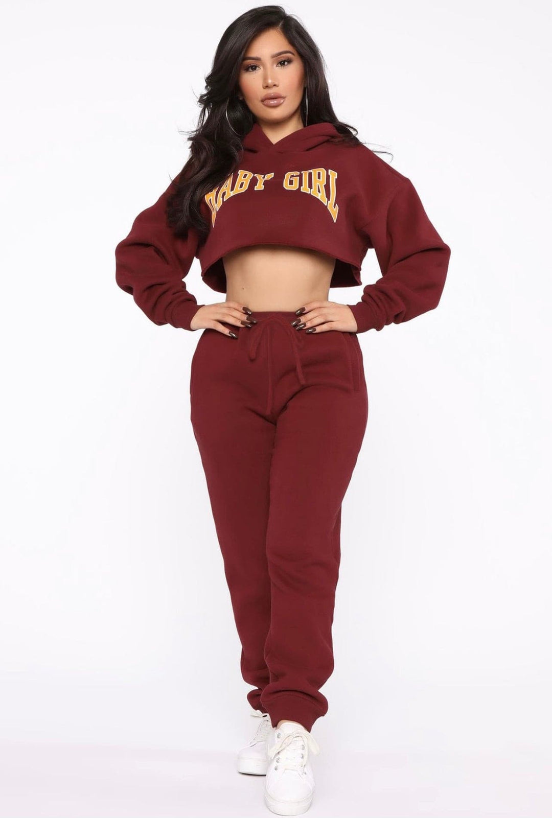 Baby Girl Sweat Set - Burgundy - DEEGODDESS CLOSET