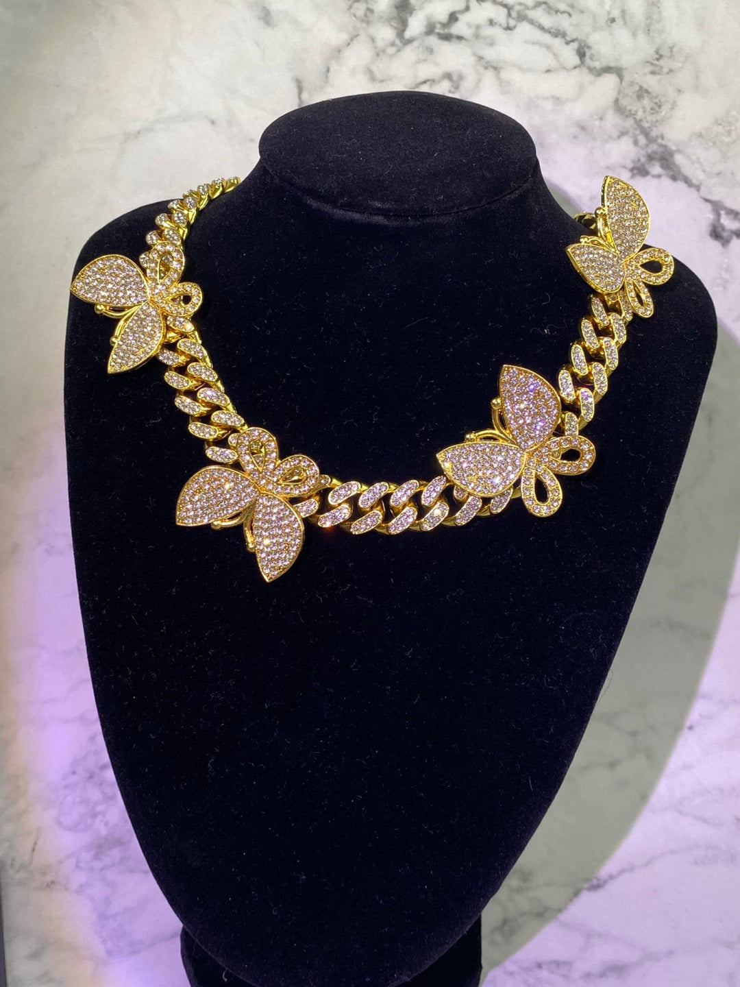 Cuban Link Butterfly Gold Necklace - DEEGODDESS CLOSET